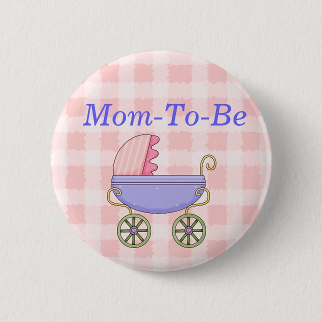 Botón dulce del Pin de la mamá de Baby Shower del (Anverso)