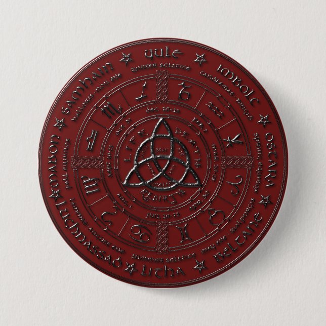 Botón Ebony Ruby Celtic Zodiac (Anverso)