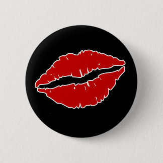 Botón El día de San Valentín de los labios rojos