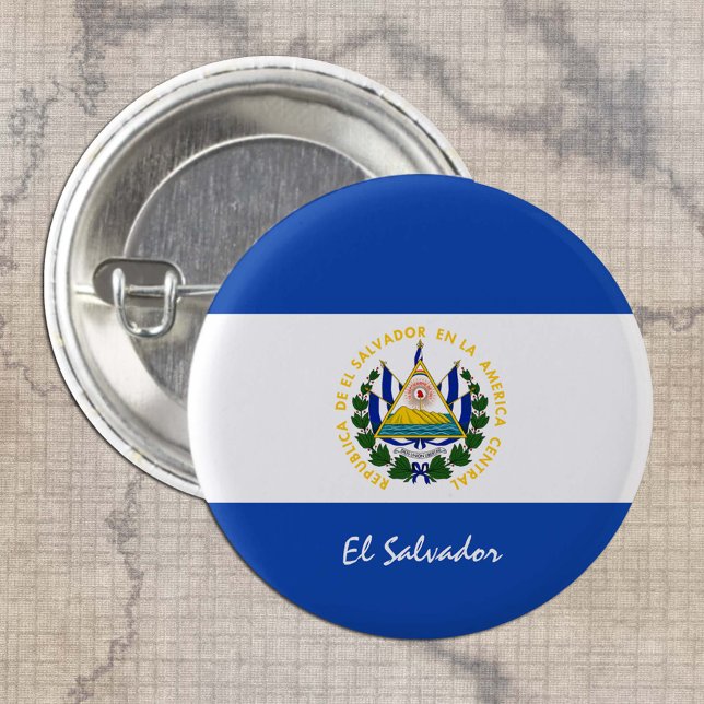 Botón El Salvador, bandera patriótica de El Salvad (Subido por el creador)