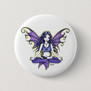 Botón elegante de Pinback de "de la yoga violeta