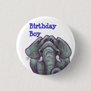 Botón Elephant Birthday Boy