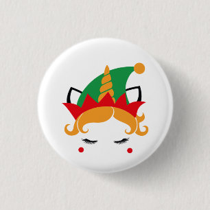 botón Elf de Feliz Navidad Unicorn