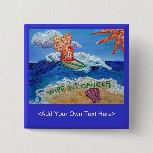 Botón Eliminar ángel de cáncer (Anverso)