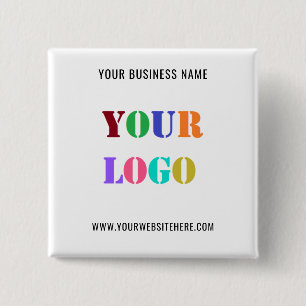 Botón empresarial promocional de logotipo y texto 
