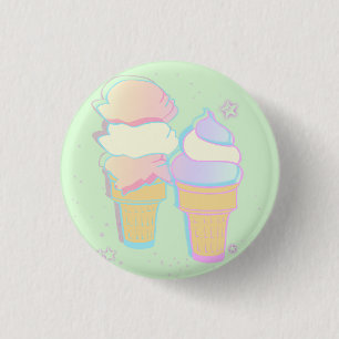 Botón en colores pastel del helado - menta