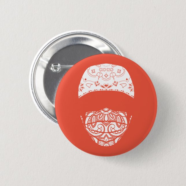 botón enmascarado en paisley (Anverso y reverso)