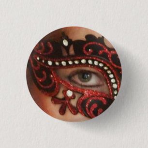 Botón enmascarado Phoenix rojo del ojo