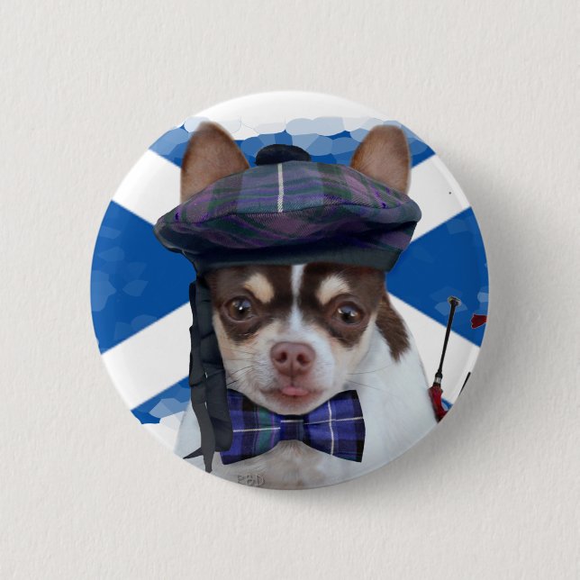 Botón escocés del perro de la chihuahua (Anverso)