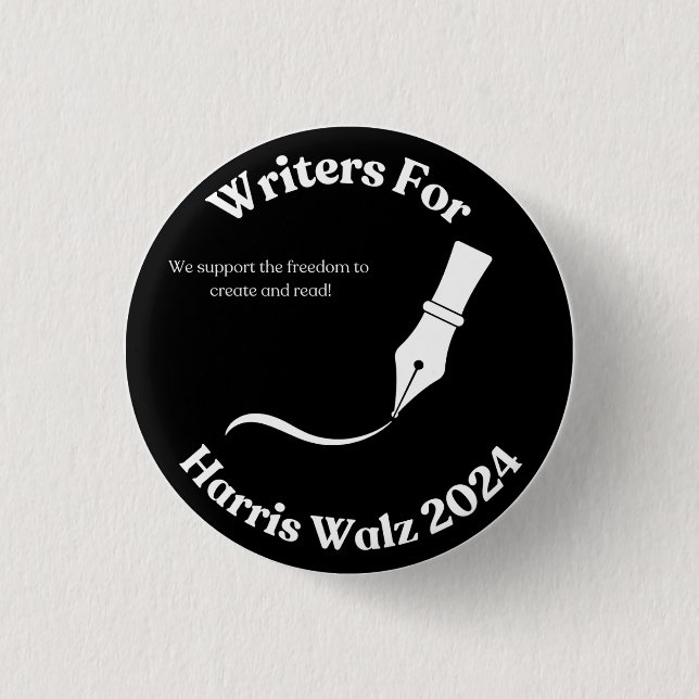 botón Escritores para Harris Walz (Anverso)