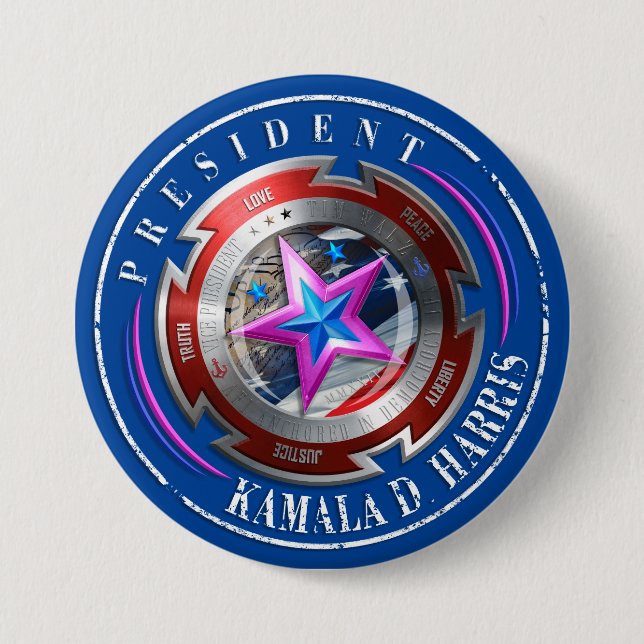 Botón Escudo de marca Harris-Walz (Anverso)