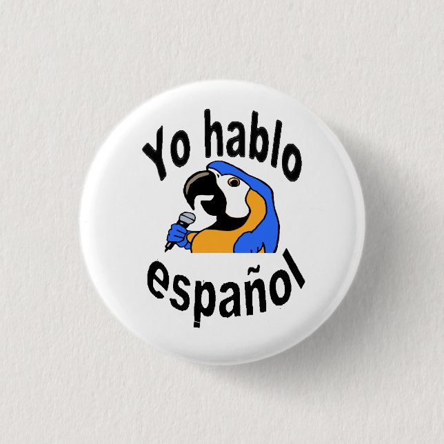Botón español - el loro dice "español del hablo de (Anverso)