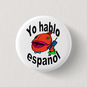 Botón español - el pescado dice "español del ha