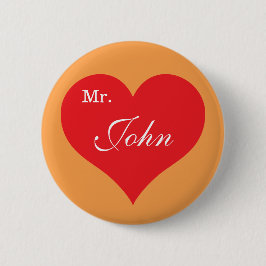 Botón estándar redondo de encargo del corazón de