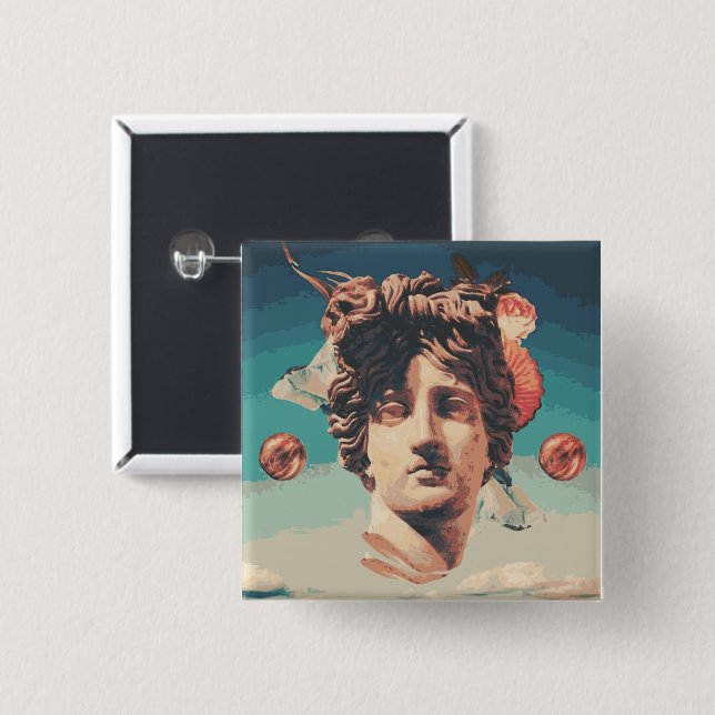 Botón estético de la estatua de Vaporwave (Anverso y reverso)