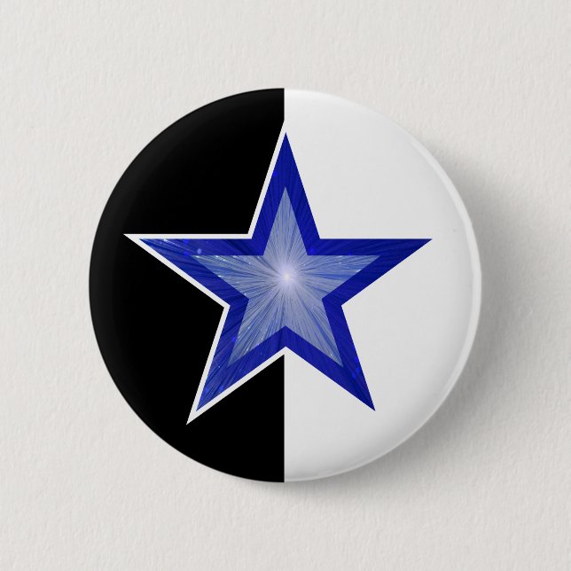 Botón Estrella azul oscuro blanco negro (Anverso)