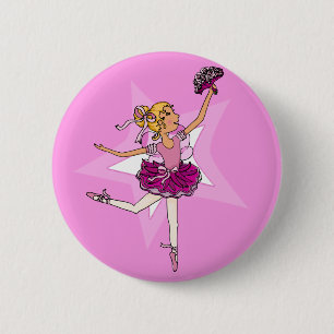 botón estrella de chica rosa púrpura Ballerina
