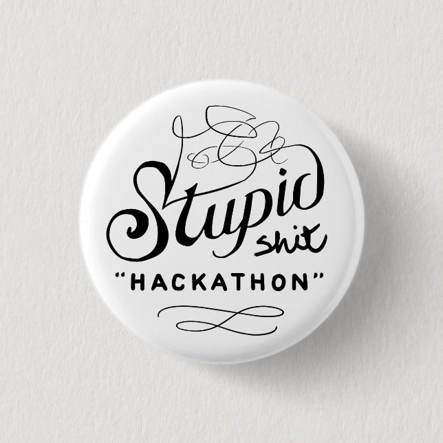 Botón estúpido conmemorativo de Hackathon (Anverso)