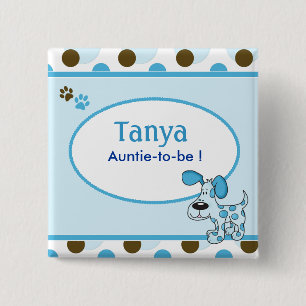 botón Etiqueta de nombre de Baby Shower de perro c
