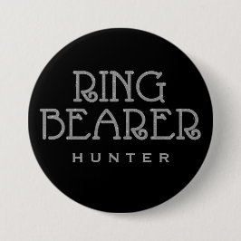 botón Etiqueta de nombre de Purpurina Ring Bearer 