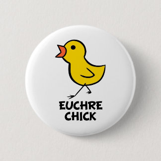 botón Euchre Chick