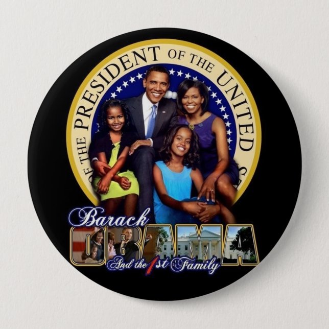 Botón Familia-Redondo de OBAMA-1ST (Anverso)