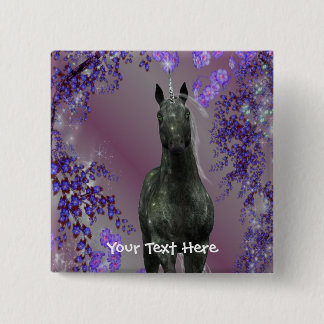 botón Fantasía de las flores de unicornio negro