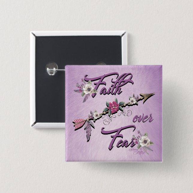 Botón Fe Over Fear (Anverso y reverso)
