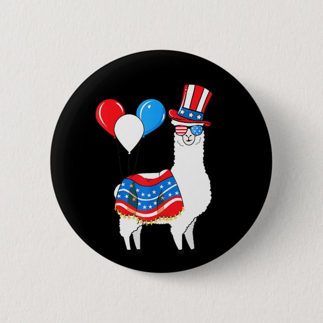 botón Feliz 4 de julio Llama (Anverso)