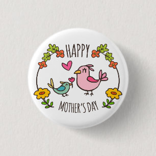 Botón feliz adorable del Pin del día de madre