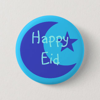 Botón feliz azul de Eid