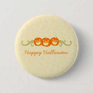 botón Feliz Calabaza Swirls Halloween