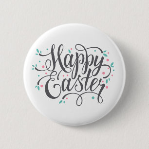 Botón feliz caprichoso del Pin de la caligrafía