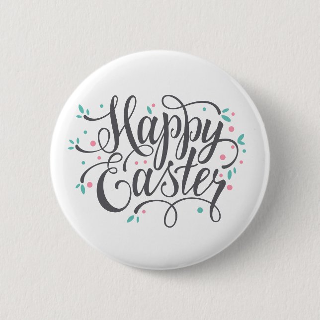 Botón feliz caprichoso del Pin de la caligrafía el (Anverso)