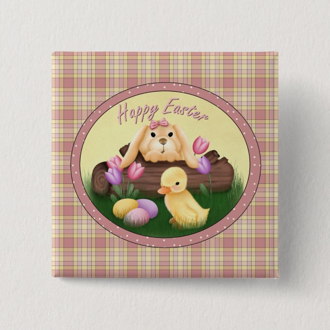 botón Feliz Conejo de Pascua (Anverso)