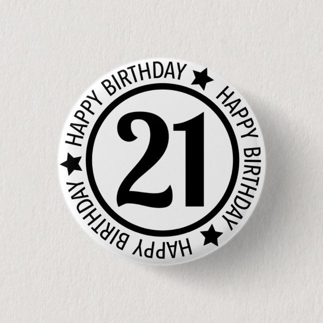 botón Feliz cumpleaños 21 (Anverso)
