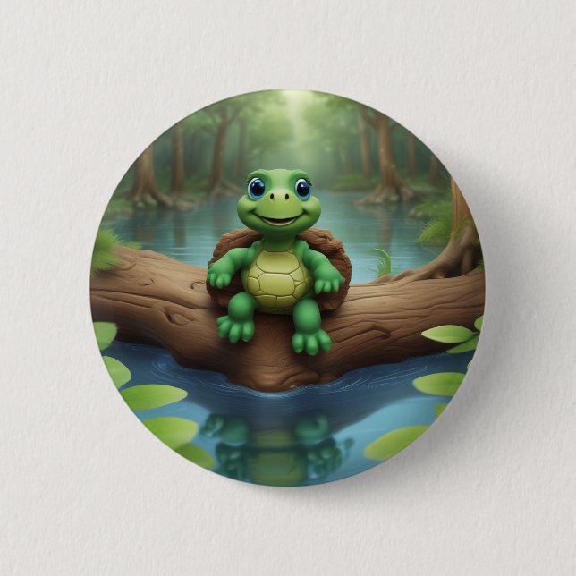 botón Feliz cumpleaños de la tortuga (Anverso)