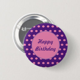 botón Feliz Cumpleaños (Púrpura y Rosa)
