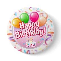 botón Feliz cumpleaños (rosa)