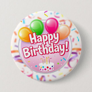 botón Feliz cumpleaños (rosa)