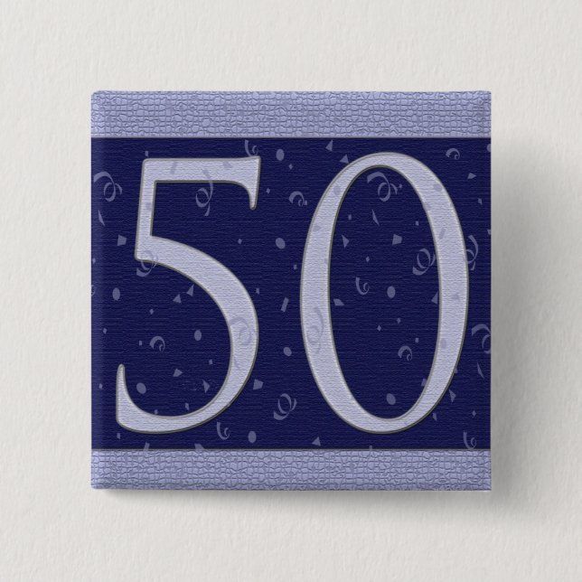 Botón feliz de 50 cumpleaños (Anverso)