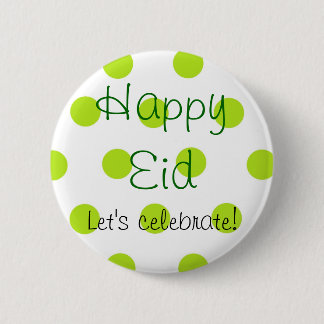 Botón feliz de Eid del lunar verde