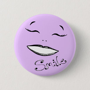 Botón feliz de la sonrisa en rosa