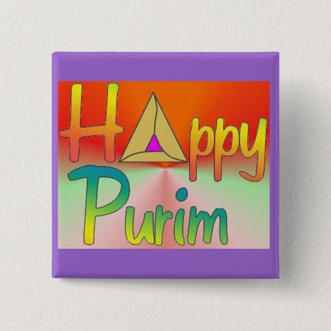 Botón feliz de Purim (Anverso)