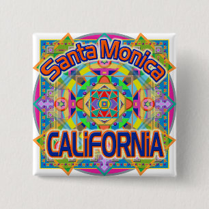 botón Feliz de Santa Mónica CALIFORNIA