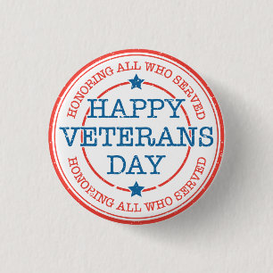 Botón feliz del día de veteranos