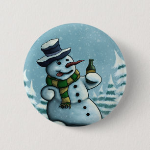 botón feliz del muñeco de nieve
