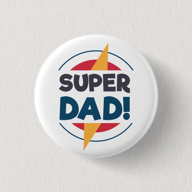 Botón feliz del Pin del día de padre del papá (Anverso)