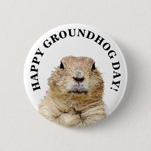 botón Feliz Día de la Marmota