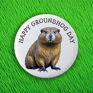 botón Feliz Día de la Marmota